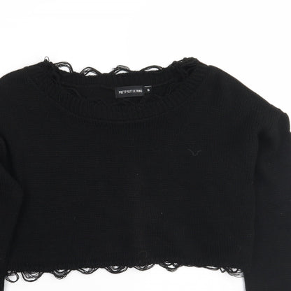 Womens UK Size S PRETTYLITTLETHING Black Pullover Jumper