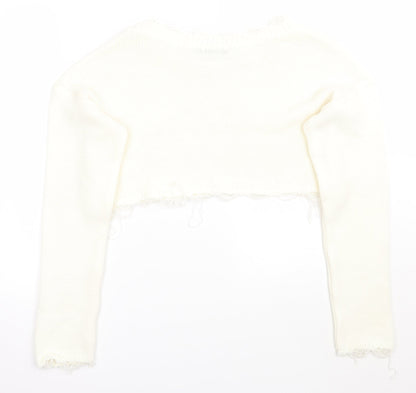 Womens UK Size S PRETTYLITTLETHING White Pullover Jumper