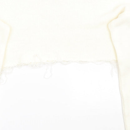 Womens UK Size S PRETTYLITTLETHING White Pullover Jumper