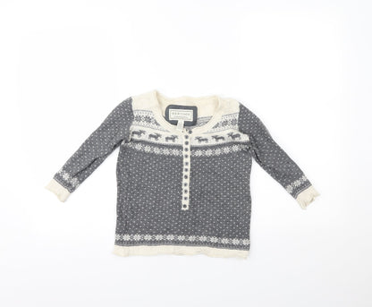 Heritage Girls Grey Polka Dot  Pullover Jumper Size S