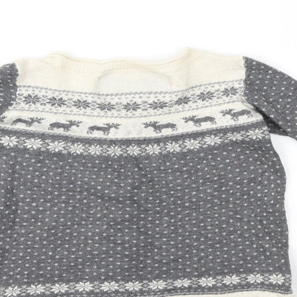 Heritage Girls Grey Polka Dot  Pullover Jumper Size S