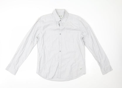 Mens UK Size L ONLY & SONS Grey  Button-Up Long Sleeve Casual Shirt