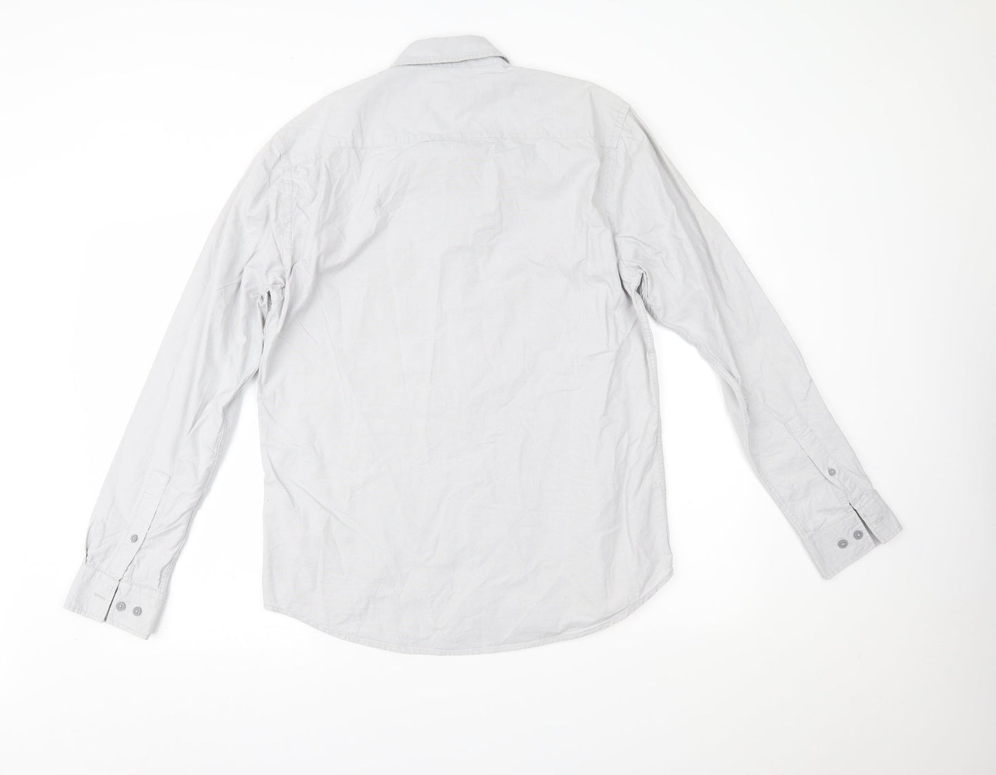Mens UK Size L ONLY & SONS Grey  Button-Up Long Sleeve Casual Shirt