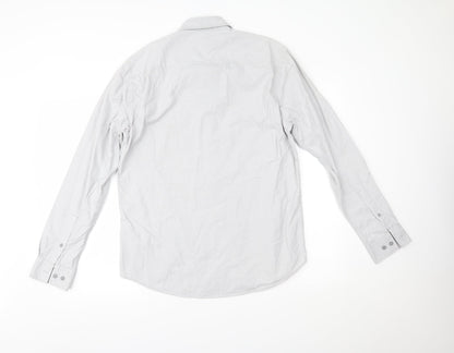 Mens UK Size L ONLY & SONS Grey  Button-Up Long Sleeve Casual Shirt