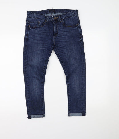 Womens UK Size 30 Preworn Regular Fit Skinny Blue Jeans