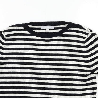 Debenhams Womens White Striped  Pullover Jumper Size 12