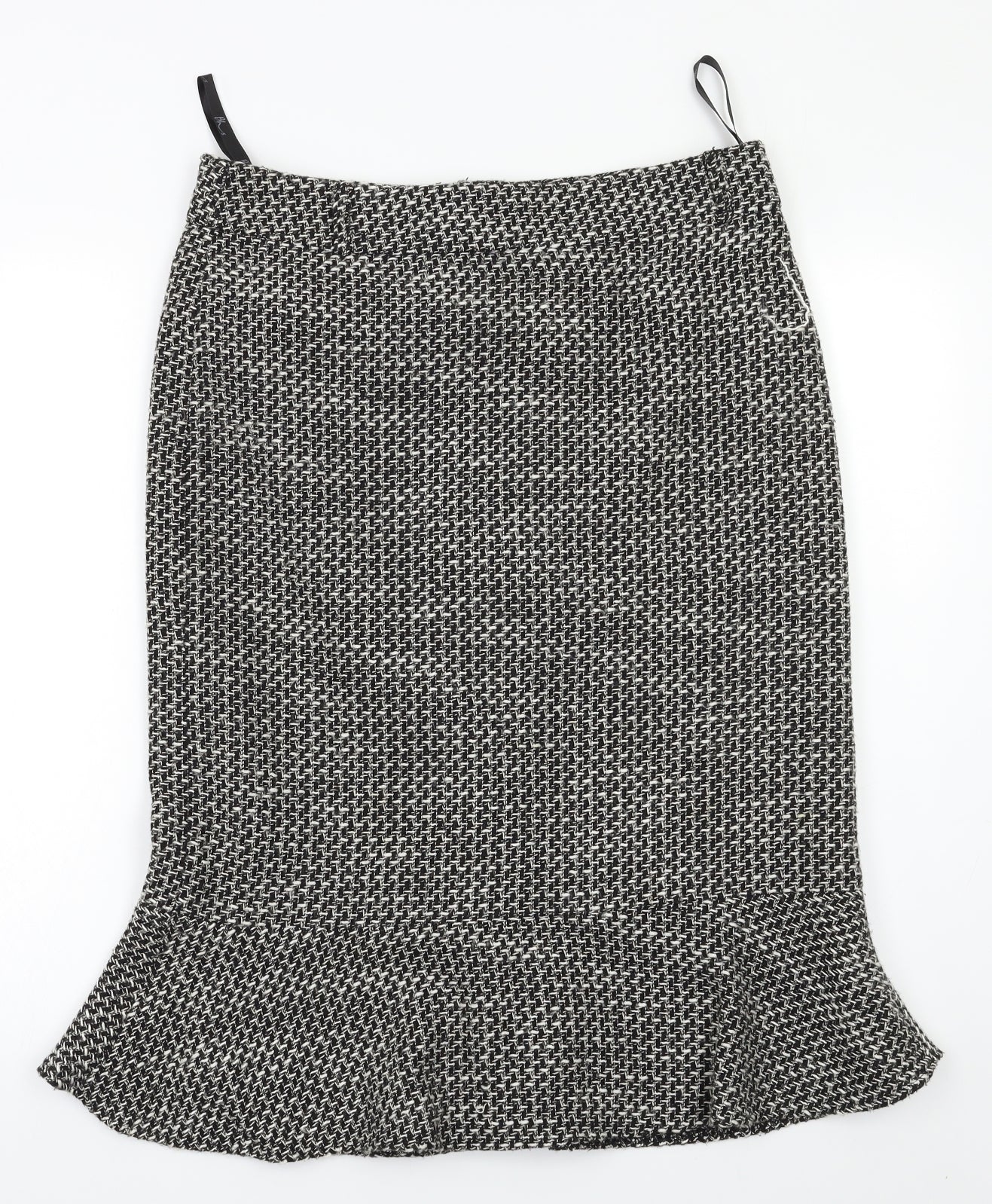 BHS Womens Black Check  Straight & Pencil Skirt Size 10