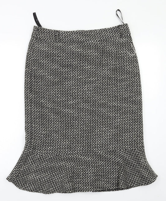 BHS Womens Black Check  Straight & Pencil Skirt Size 10