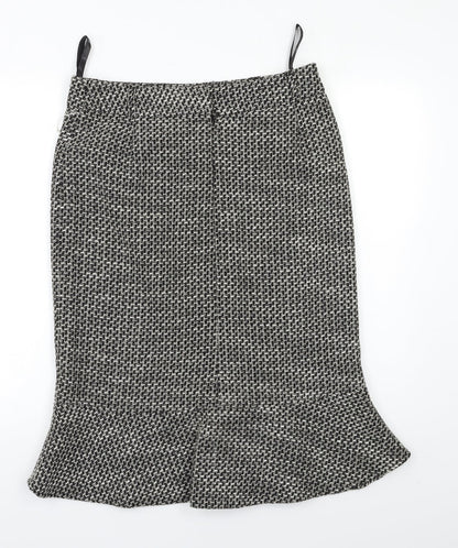 BHS Womens Black Check  Straight & Pencil Skirt Size 10