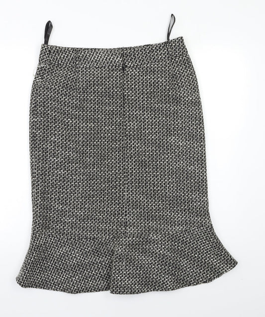 BHS Womens Black Check  Straight & Pencil Skirt Size 10