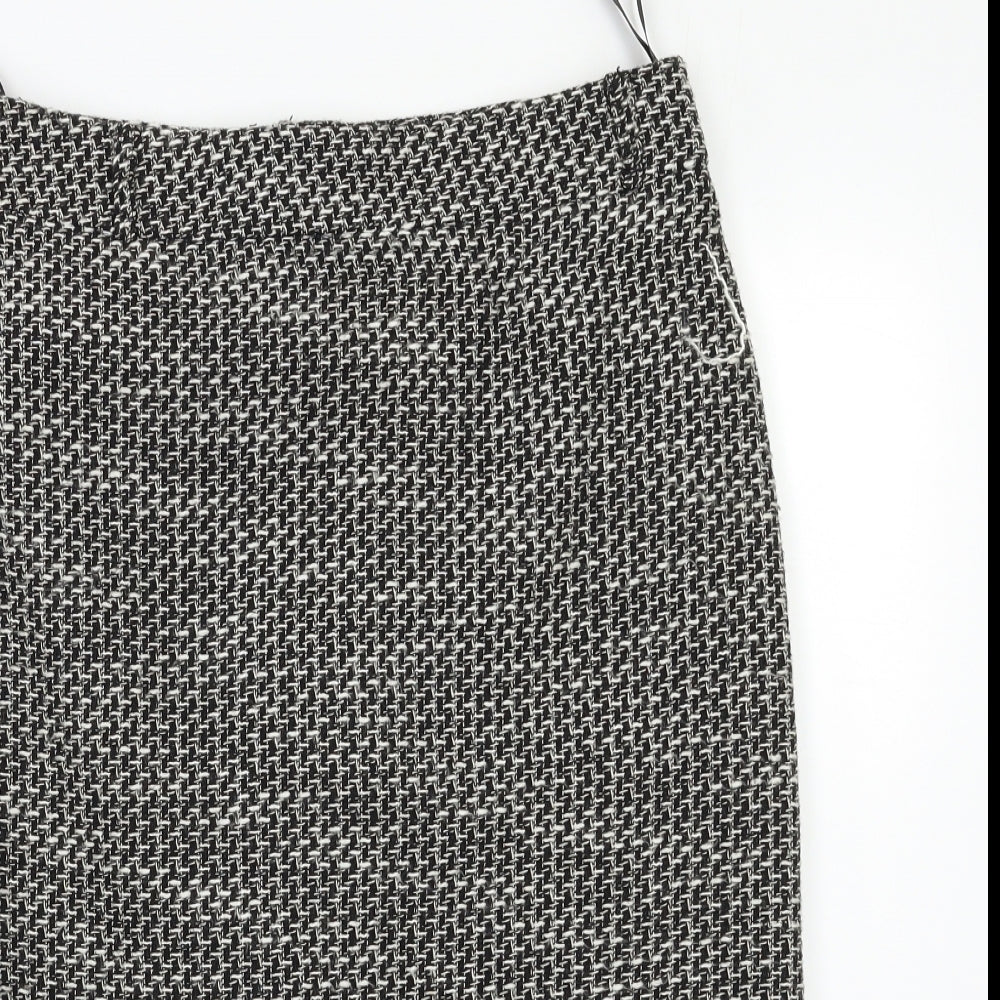 BHS Womens Black Check  Straight & Pencil Skirt Size 10
