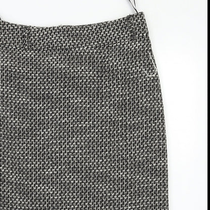 BHS Womens Black Check  Straight & Pencil Skirt Size 10