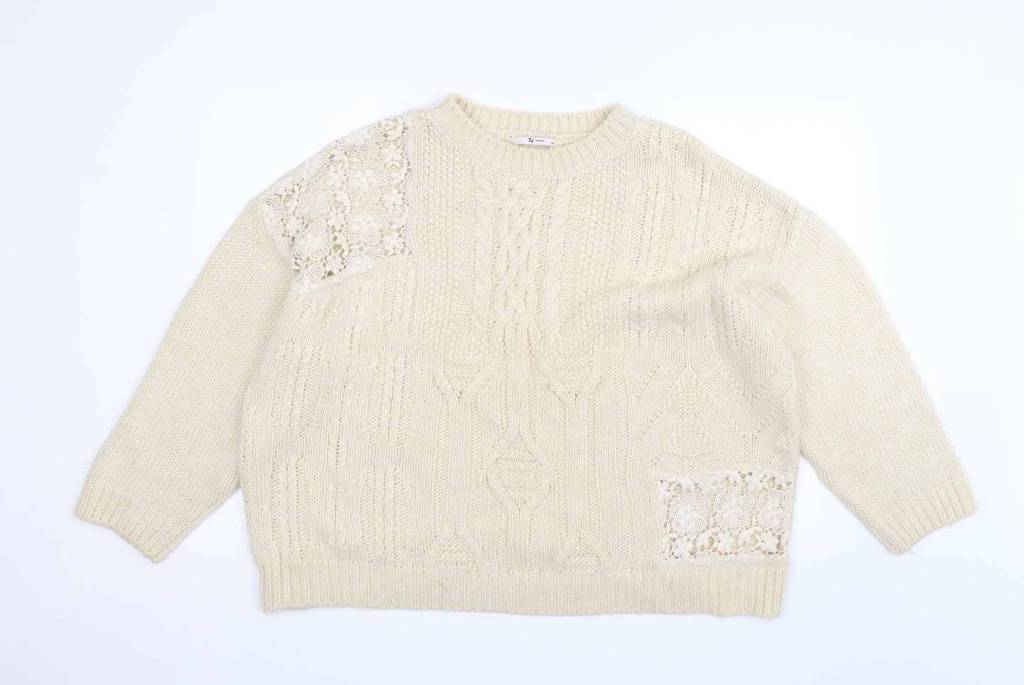 TU Womens Beige   Pullover Jumper Size 20
