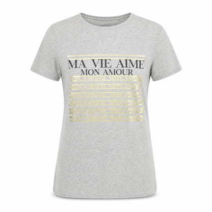 Womens UK Size S Parisian Grey Basic T-Shirt