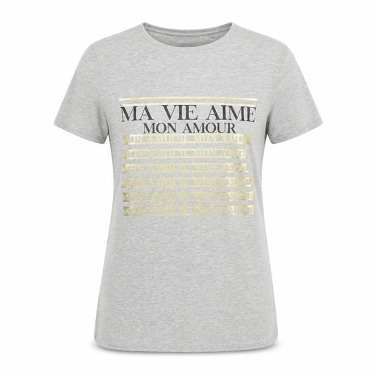 Womens UK Size S Parisian Grey Basic T-Shirt