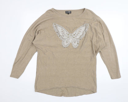 Womens UK Size M Casamia Brown Pullover Jumper