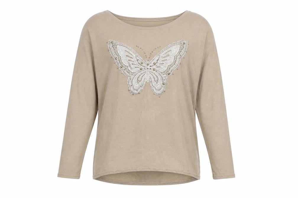 Casamia Womens Brown Pullover Jumper Size M - Butterfly
