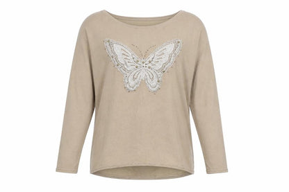 Casamia Womens Brown Pullover Jumper Size M - Butterfly