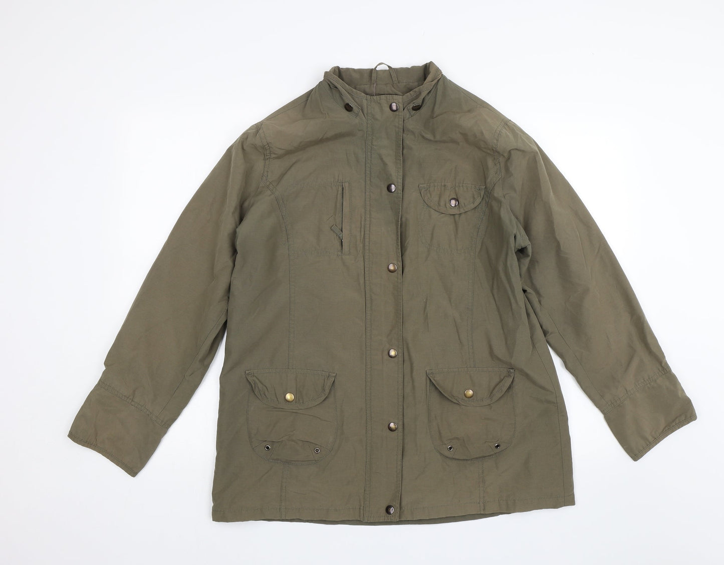 Womens UK Size 14 Casual Comfort Green Windbreaker Coat