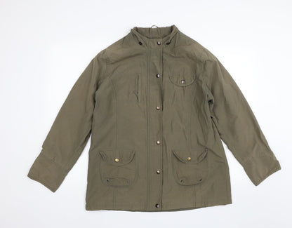 Womens UK Size 14 Casual Comfort Green Windbreaker Coat