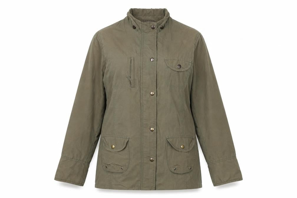 Womens UK Size 14 Casual Comfort Green Windbreaker Coat