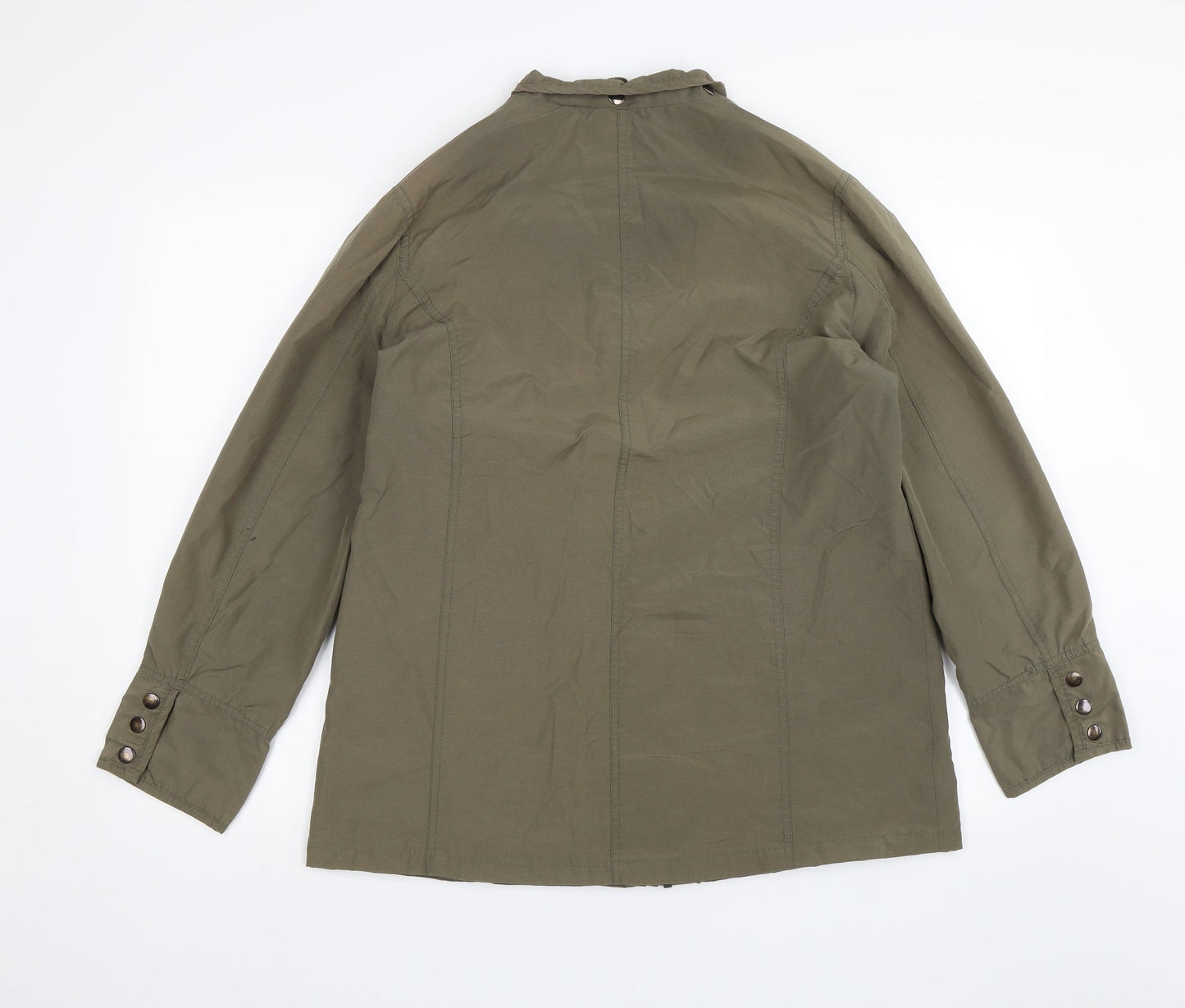 Womens UK Size 14 Casual Comfort Green Windbreaker Coat