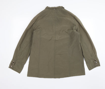 Womens UK Size 14 Casual Comfort Green Windbreaker Coat