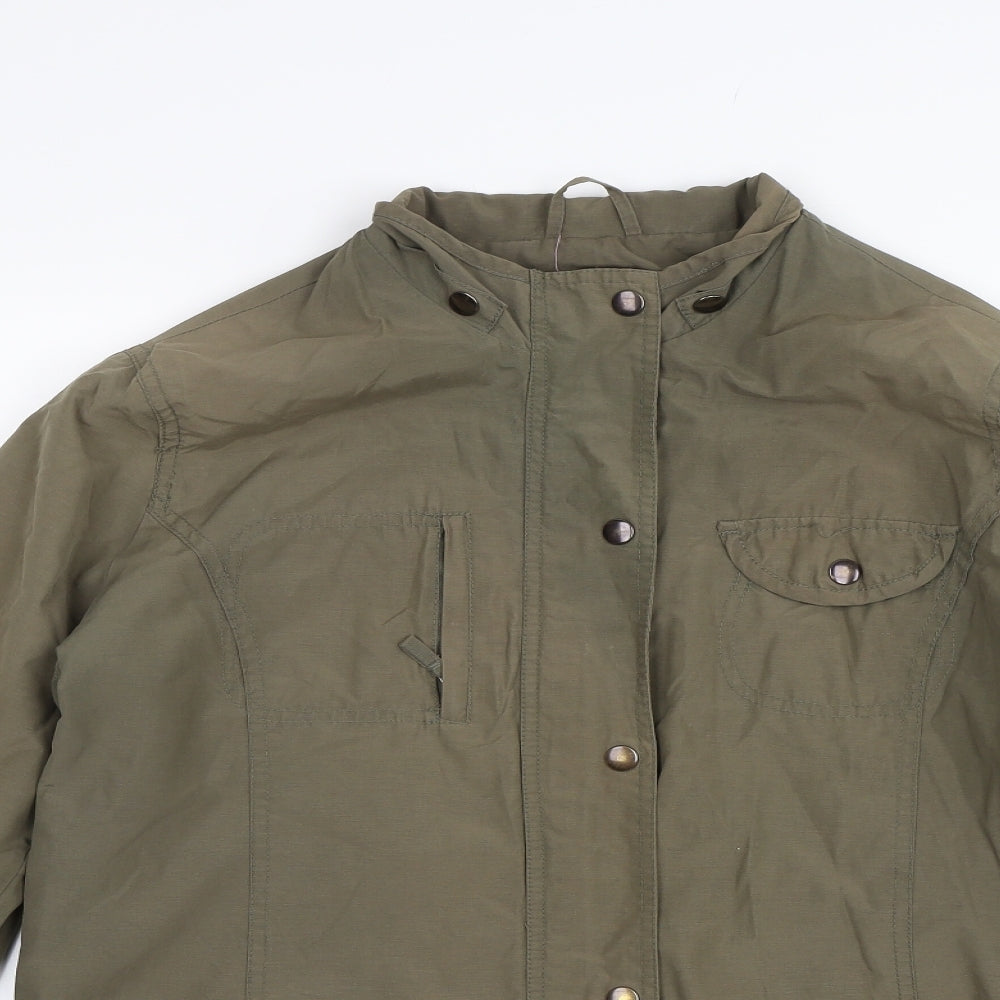 Womens UK Size 14 Casual Comfort Green Windbreaker Coat