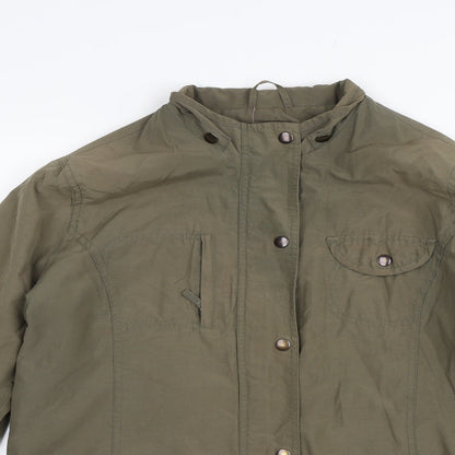 Womens UK Size 14 Casual Comfort Green Windbreaker Coat