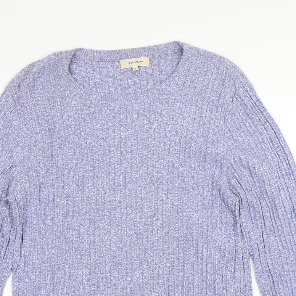 Womens UK Size M River Island Blue Pullover Jumper