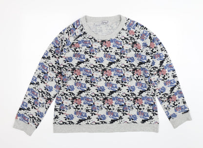Loungewear Womens Grey Floral  Pullover Jumper Size M