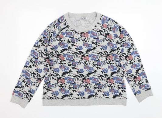 Loungewear Womens Grey Floral  Pullover Jumper Size M