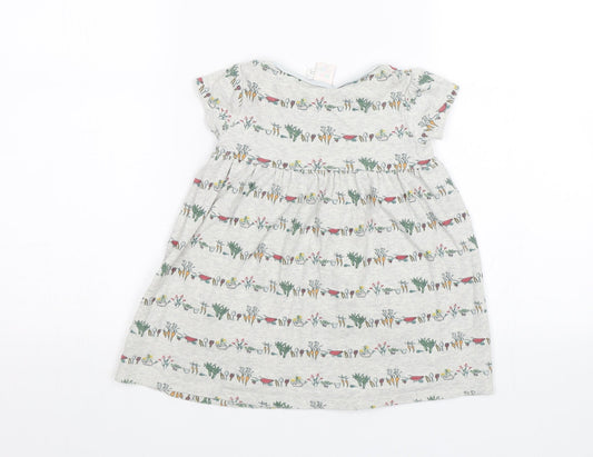 Mini Club Baby Grey Floral  Shift  Size 9-12 Months