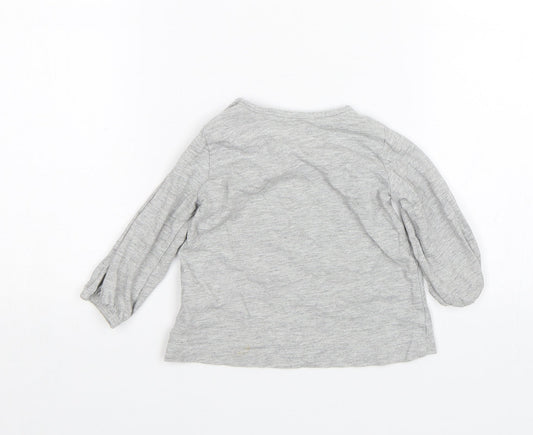 Matalan Baby Grey   Basic T-Shirt Size 9-12 Months  - Rainbow