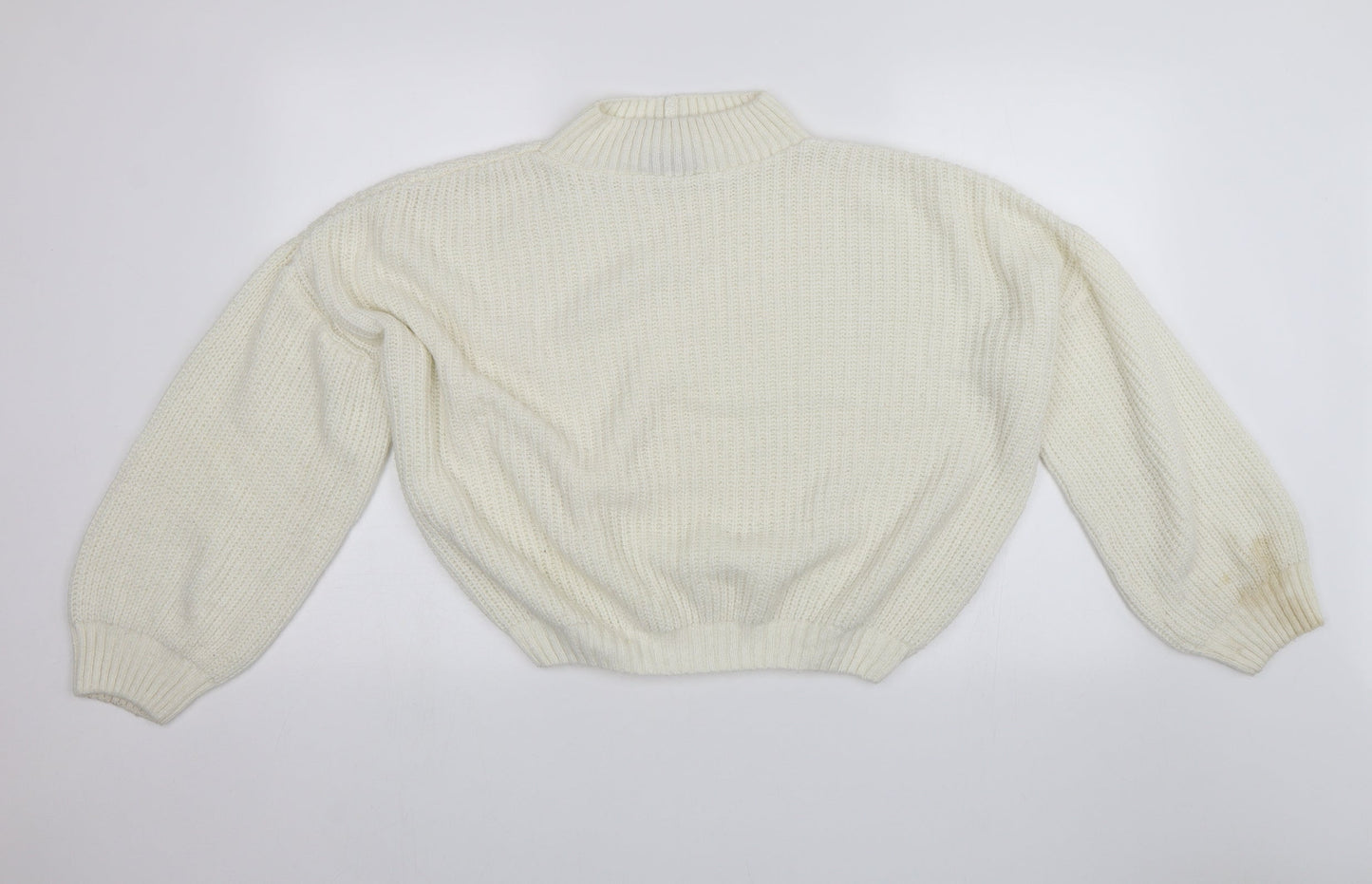 Womens UK Size M PRETTYLITTLETHING White Pullover Jumper