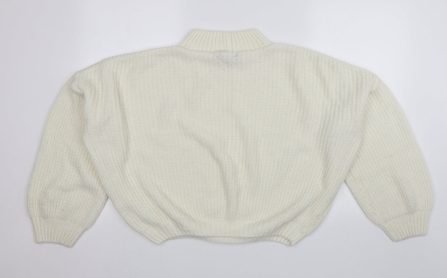 Womens UK Size M PRETTYLITTLETHING White Pullover Jumper
