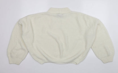 Womens UK Size M PRETTYLITTLETHING White Pullover Jumper