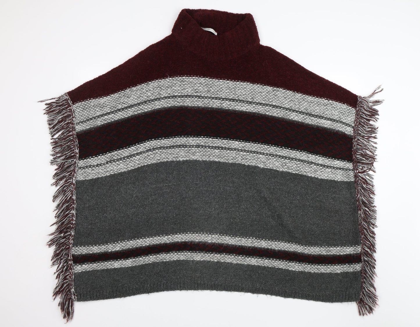 George Womens Grey Striped  Cape Jumper Size L