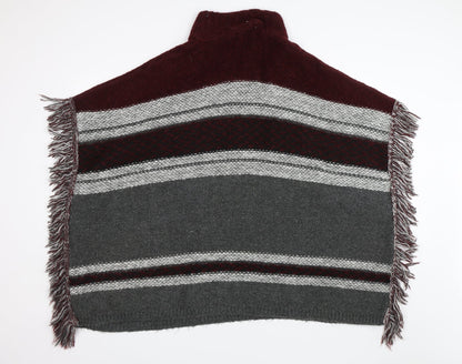 George Womens Grey Striped  Cape Jumper Size L