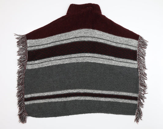 George Womens Grey Striped  Cape Jumper Size L