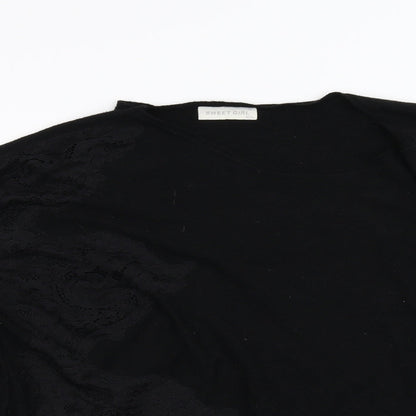 Sweet Girl Womens Black  Knit Pullover Jumper Size M