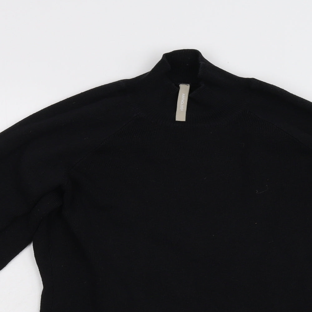 Anthology Womens Black  Knit Pullover Jumper Size 12