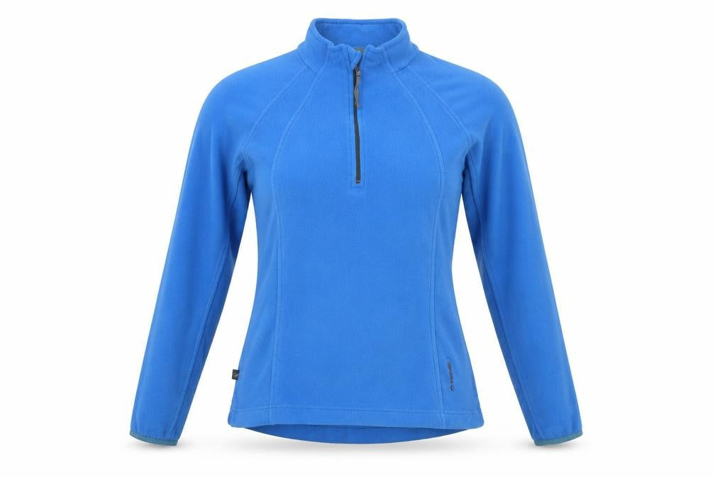 Womens UK Size 8 Mountain Life Blue Henley Jumper