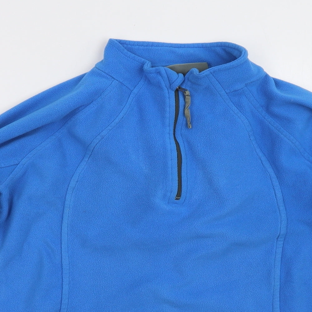 Womens UK Size 8 Mountain Life Blue Henley Jumper