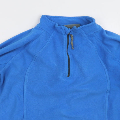 Womens UK Size 8 Mountain Life Blue Henley Jumper