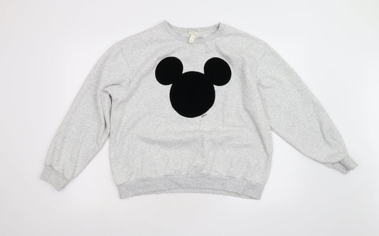 H&M Womens Grey   Pullover Sweatshirt Size M