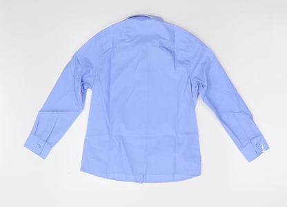 M&S Boys Blue   Basic Button-Up Size 8-9 Years  - School