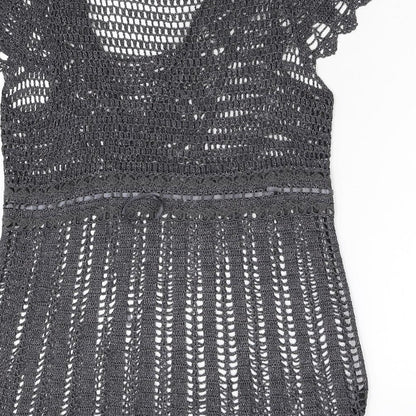 M&S Womens Grey  Knit Pullover Jumper Size M