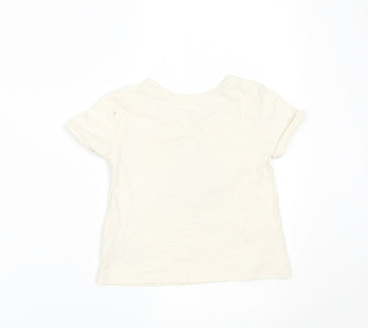 Gap Girls Ivory   Basic T-Shirt Size 2 Years  - smile