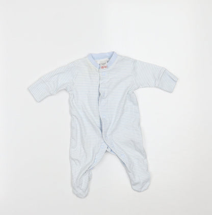 NEXT Boys Blue Striped  Babygrow One-Piece Size Newborn  - BUILT IN MITTENS